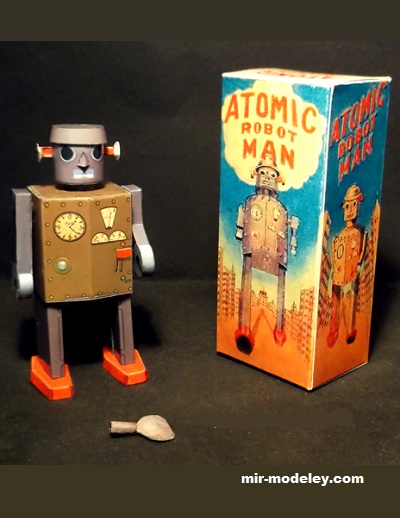 №17617 - Tin Toy Atomic Robot Man (Paperdiorama) из бумаги