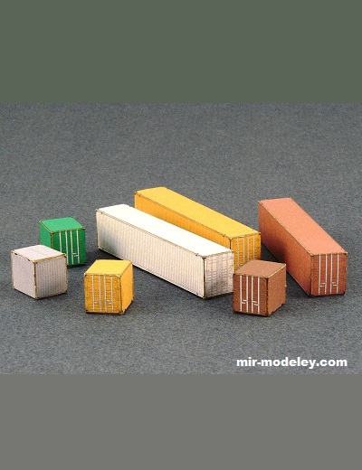 №17753 - ISO Shipping containers (Paper Shipwright) из бумаги