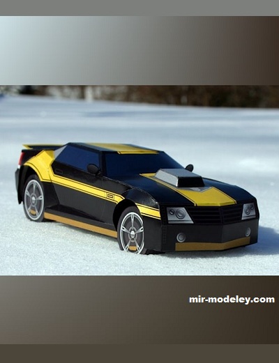 №17791 - Трансформер Бамблби Chevrolet Camaro (Project KITT) из бумаги