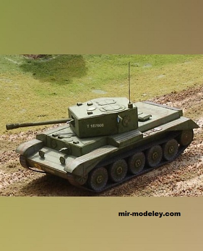 №17785 - Танк Кромвель (зеленый камуфляж) (Paper Tiger Armaments) из бумаги