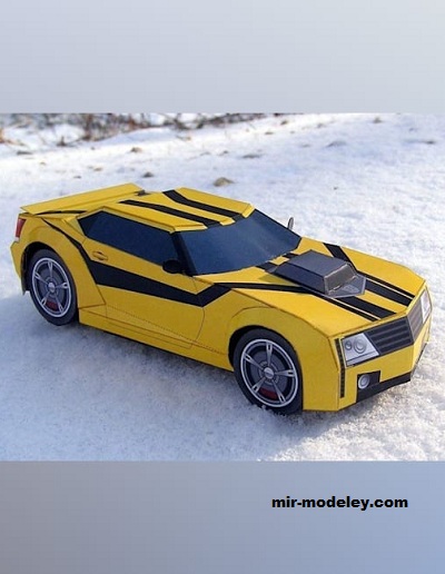 №17792 - Трансформер Бамблби Chevrolet Camaro (Project KITT) из бумаги