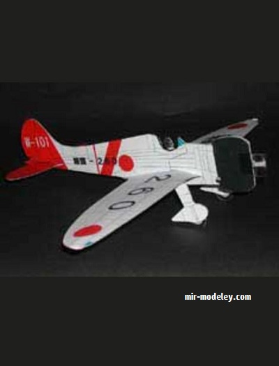 №17868 - Палубный истребитель Mitsubishi A5M (Shikisha) из бумаги