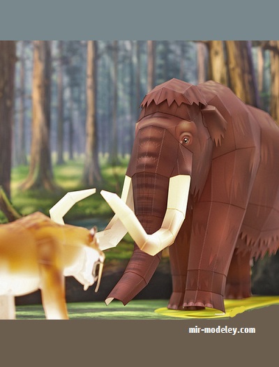 №17855 - Мамонт / Mammoth из бумаги