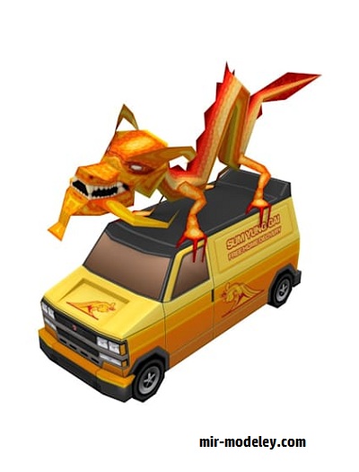 №17814 - Автомобиль Sum Yung Gai Noodle Van (Grand Theft Auto) (Rockstar) из бумаги