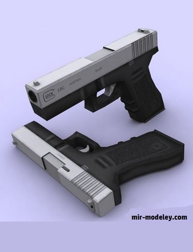 №17894 - Пистолет Glock 18c (Svanced) из бумаги