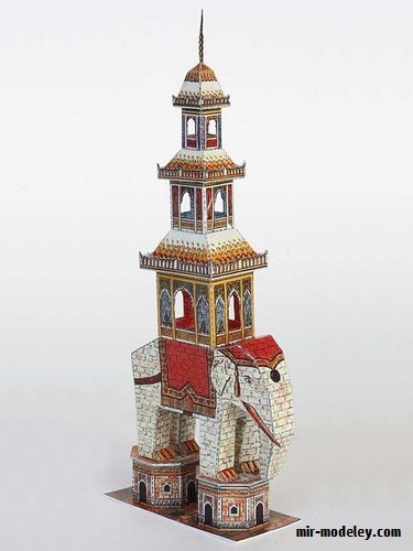 №17850 - Пагода на слоне / Elephant Pagoda из бумаги