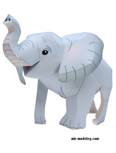 №17852 - Слон / Elefant (Canon) из бумаги