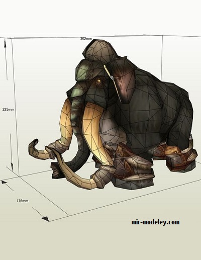 №17860 - Мамонт Мэнни / Mamut (Ледниковый период) из бумаги