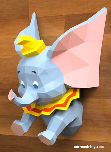 №17846 - Дамбо, висящий на стене / Wall Hanging Dumbo из бумаги