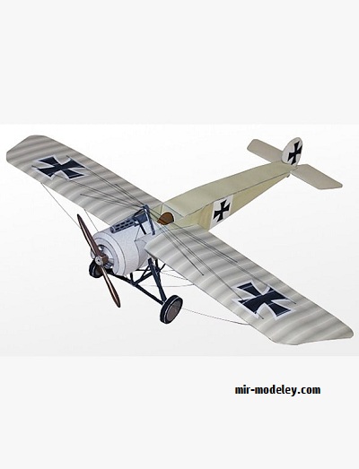 №17874 - Истребитель Fokker E.III Eindecker (Shikisha) из бумаги