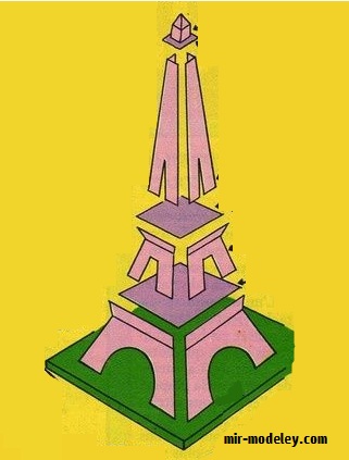 №17943 - La tour Eiffel (Le Journal de Mickey) из бумаги