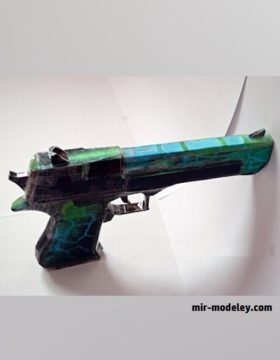 №17901 - Пистолет Desert Eagle Green Vein (Svanced) из бумаги
