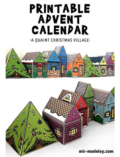 №17925 - Christmas Village Advent Calendar (Tektonten) из бумаги