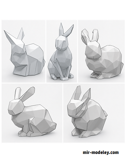 №17918 - Low Poly Easter Bunny (Tektonten) из бумаги