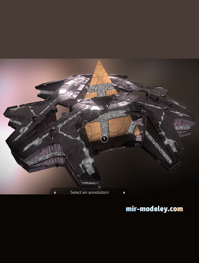 №18060 - Stargate SG-1 Hatak Refit Beta Builders Model [MTK's Card Craft] из бумаги