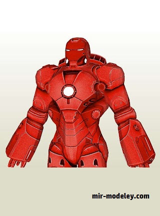 №18019 - Hammerhead, Ironman Supervillain red [MTK's Card Craft] из бумаги