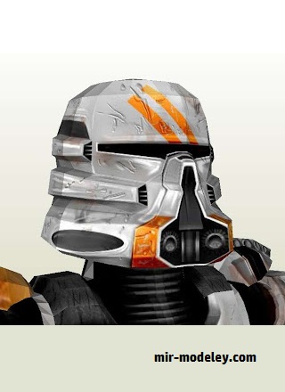 №18022 - Star Wars Airborne Trooper Pt 1. Helmet [MTK's Card Craft] из бумаги
