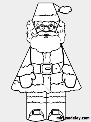 №18088 - Рождественский Санта / Christmas Santa (PaperToys) из бумаги