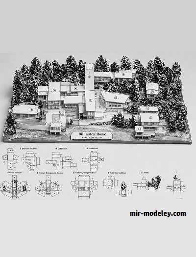 №18079 - Дом Билла Гейтса / Bill Gate's House (PaperToys) из бумаги