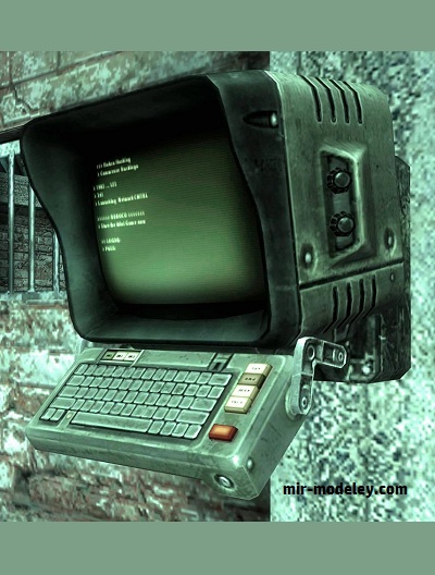 №18057 - Fallout 3 and New Vegas Wall Terminal 3X [MTK's Card Craft] из бумаги