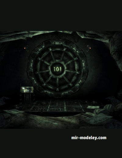 №18053 - Fallout Vault Gear Door. Part 1 of Vault Diorama [MTK's Card Craft] из бумаги