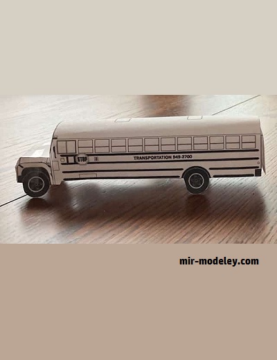 №18074 - Американский школьный автобус / Amercian School Bus (PaperToys) из бумаги