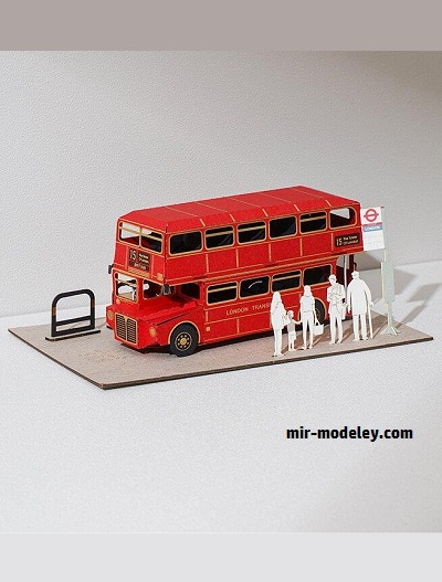 №18080 - Двухэтажный автобус / Double-Decker Bus (PaperToys) из бумаги