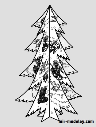 №18087 - Рождественская ёлка / Christmas Tree (PaperToys) из бумаги