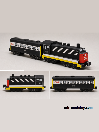 №18083 - Поезд Канадской национальной железной дороги / Canadian National Railway Train (PaperToys) из бумаги