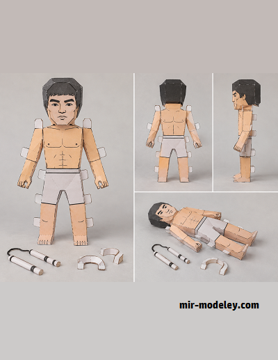 №18082 - Бумажная кукла Брюс Ли / Bruce Lee Paper Doll (PaperToys) из бумаги