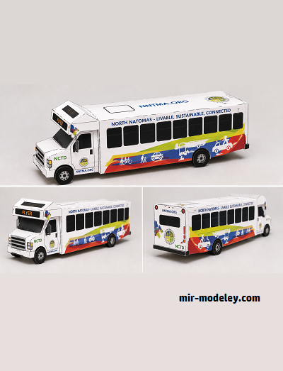 №18089 - Маршрутный автобус / Shuttle Bus (PaperToys) из бумаги