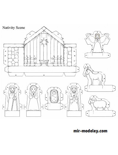 №18130 - Рождественский вертеп / Nativity Scene (PaperToys) из бумаги