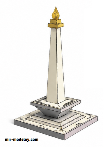 №18115 - Индонезийский национальный памятник / Indonesia National Monument (MONAS) (PaperToys) из бумаги
