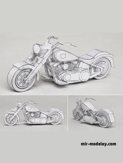 №18109 - Мотоцикл Harley Davidson Motorcycle (PaperToys) из бумаги