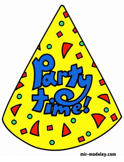 №18135 - Праздничный колпак / Party Hat (PaperToys) из бумаги