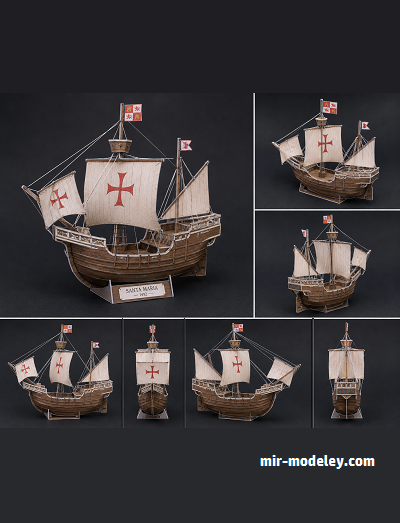 №18144 - Санта-Мария / Santa Maria (PaperToys) из бумаги