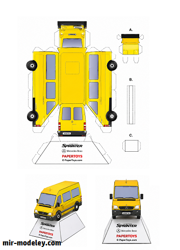 №18149 - Фургон Sprinter Van (PaperToys) из бумаги