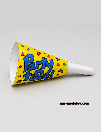 №18136 - Праздничный горн / Party Bugle (PaperToys) из бумаги