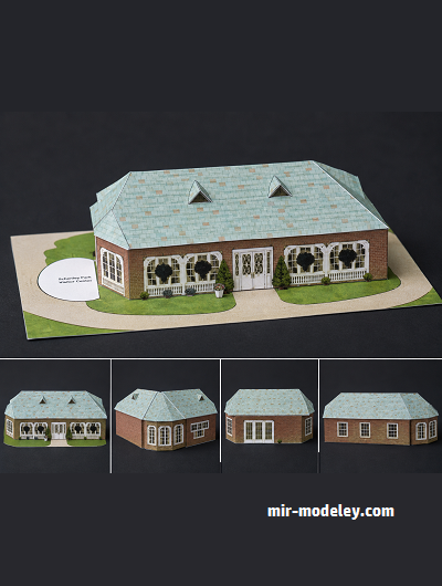 №18142 - Центр для посетителей парка Шенли / Schenley Park Visitor's Center (PaperToys) из бумаги