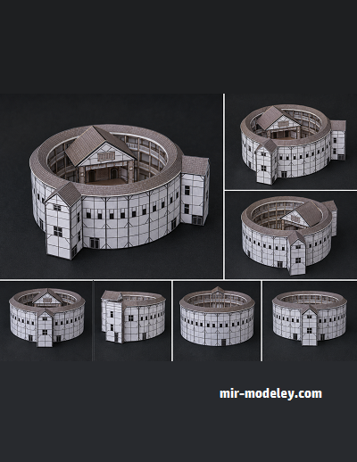 №18145 - Театр «Глобус» Шекспира / Shakespeare's Globe Theatre (PaperToys) из бумаги
