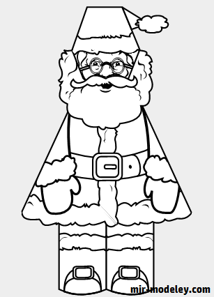 №18141 - Санта / Santa (PaperToys) из бумаги