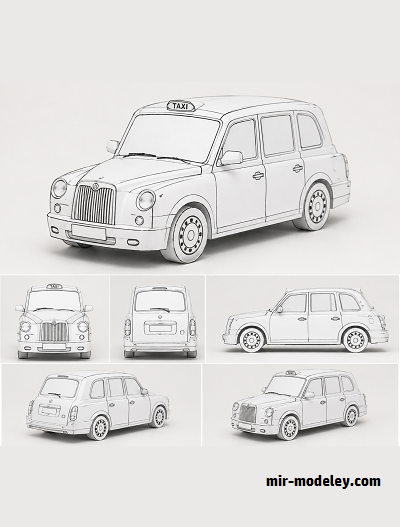 №18122 - Лондонское такси / London Taxi (PaperToys) из бумаги