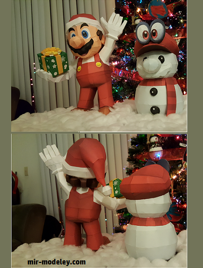 №18174 - Christmas Special pt.2 - Christmas Mario (Sabi96) из бумаги