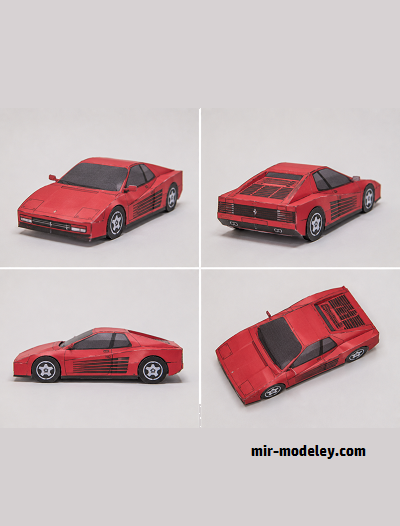 №18102 - Автомобиль Ferrari Testerossa (PaperToys) из бумаги