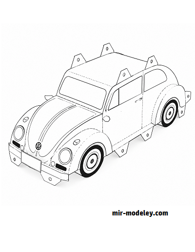 №18132 - Автомобиль New Volkswagen (PaperToys) из бумаги