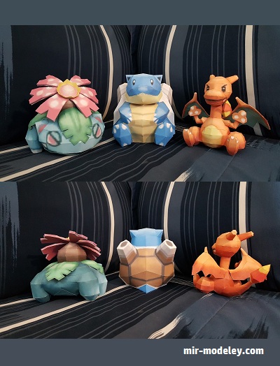 №18212 - Pokemon 20th Anniversary Special - Pokedolls Set (Sabi96) из бумаги