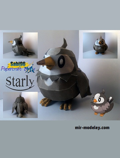 №18238 - Starly - Pokemon (Sabi96) из бумаги