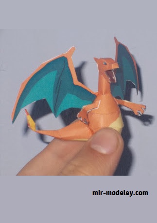 №18260 - Mini Charizard - Pokemon (Sabi96) из бумаги