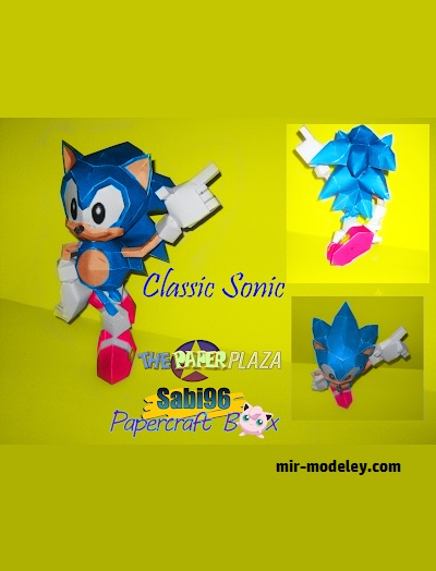 №18272 - Classic Sonic (Sabi96) из бумаги