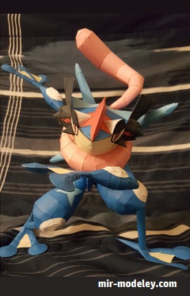 №18206 - Pokemon Sun and Moon Special - Ash-Greninja (Sabi96) из бумаги